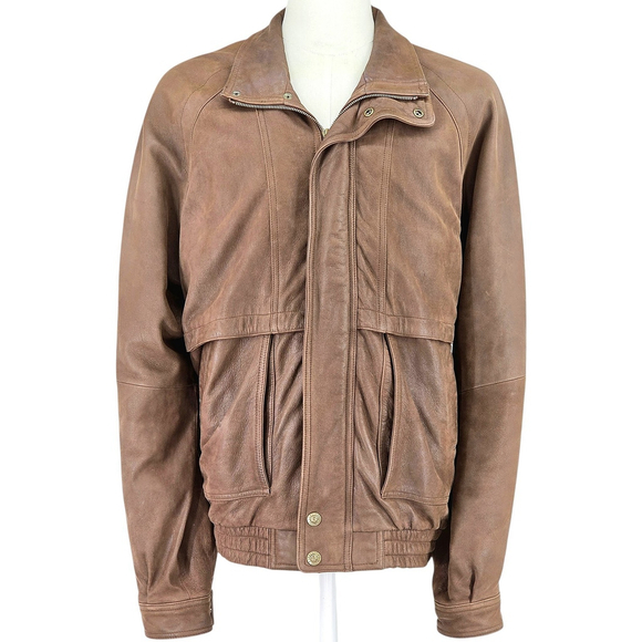 Americana Workwear Leather Limited Leather Jacket Men’s LT Brown Tall - Picture 2 of 11